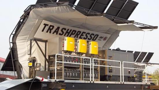 移动式“Trashpresso”回收系统能将垃圾转化环保再生砖